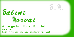 balint morvai business card